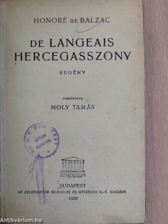 De Langeais hercegasszony