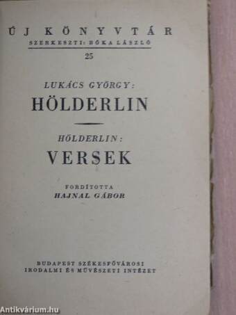 Hölderlin/Versek