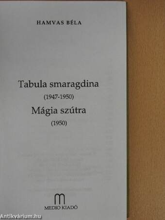 Tabula Smaragdina/Mágia szutra