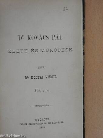 Dr. Kovács Pál élete és működése
