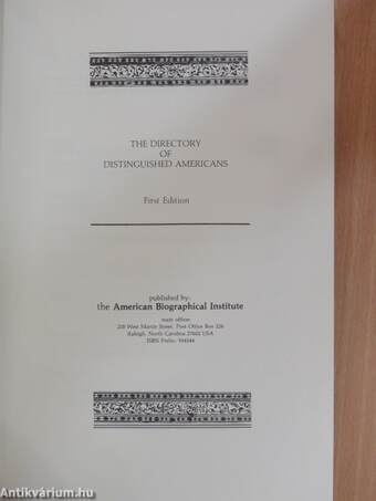 The directory of distinguished americans (Bobula Ida könyvtárából)