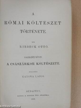 A római költészet története III.