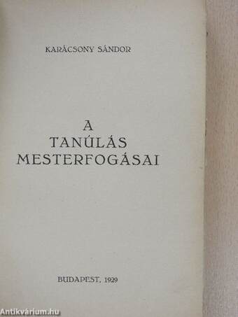 A tanúlás mesterfogásai