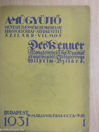 A műgyüjtő 1931/1.