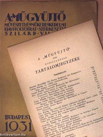 A műgyüjtő 1931/1.