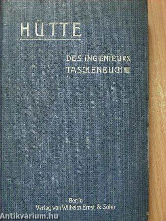 "Hütte" Des ingenieurs Taschenbuch III. (töredék)