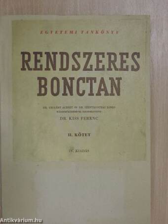 Rendszeres bonctan II.