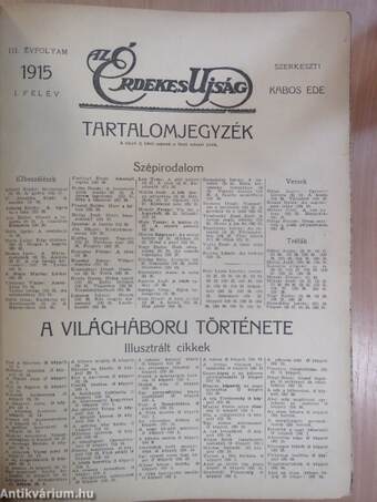 Az Érdekes Ujság 1915. (nem teljes évfolyam)