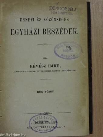 Ünnepi és közönséges egyházi beszédek I., III.