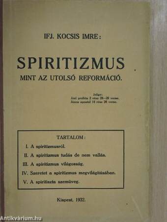 Spiritizmus mint az utolsó reformáció