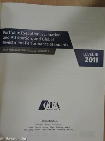 Portfolio: Execution, Evaluation and Attribution, and Global Investment Performance Standards