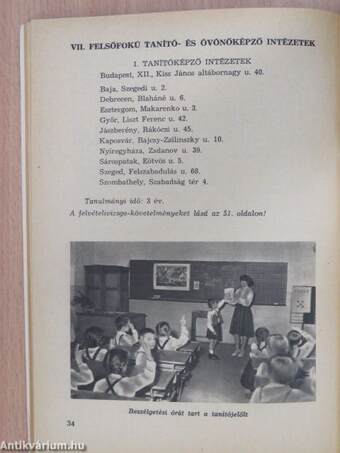 Felsőoktatási intézményeink 1961