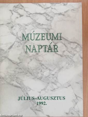 Múzeumi naptár 1992. július-augusztus