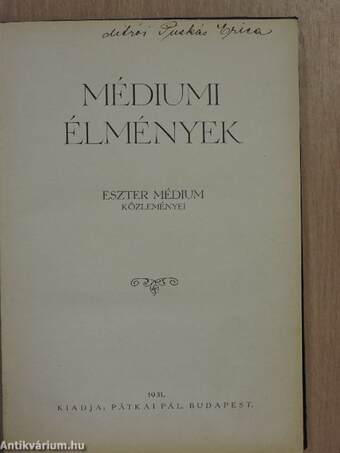 Médiumi élmények