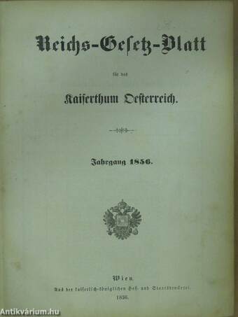 Reichs-Gesetz-Blatt 1856. (gótbetűs)