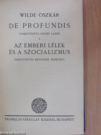 De profundis/Az emberi lélek és a szocializmus