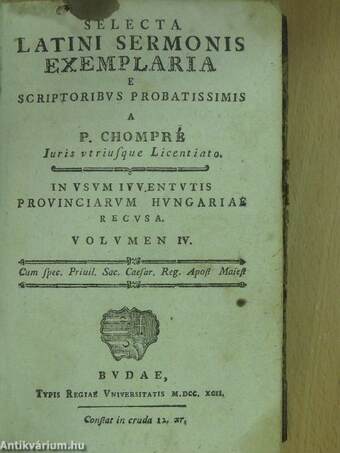 Selecta latini sermonis exemplaria IV., VI. (töredék)