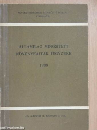 Államilag minősített növényfajták jegyzéke 1988