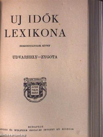 Uj idők lexikona 23-24. (töredék)