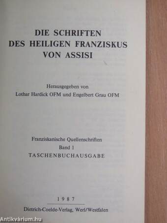 Die Schriften des Heiligen Franziskus von Assisi