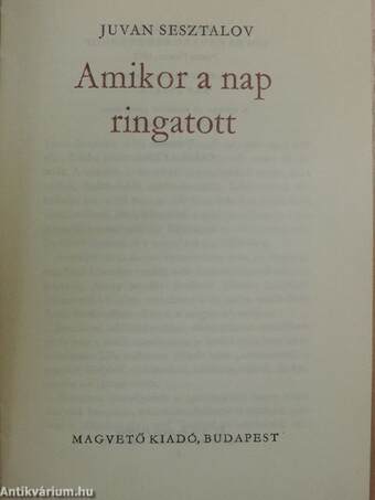 Amikor a nap ringatott