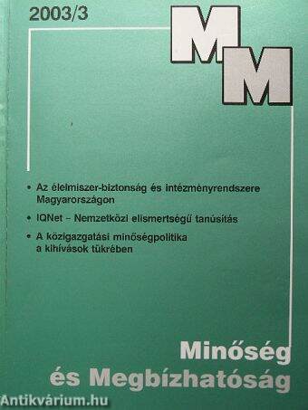 Minőség és megbízhatóság 2003/3.