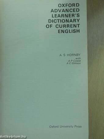 Oxford Advanced Learner's Dictionary of Current English