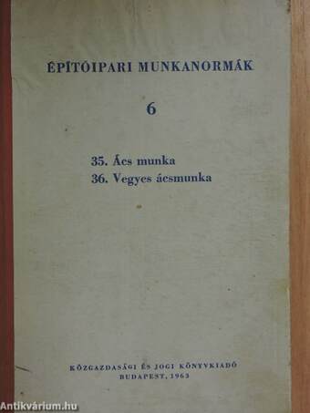 Építőipari munkanormák 6.