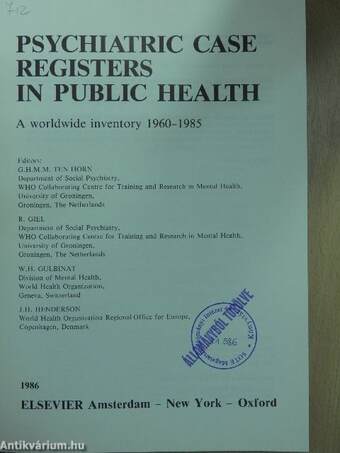 Psychiatric Case Registers in Public Health