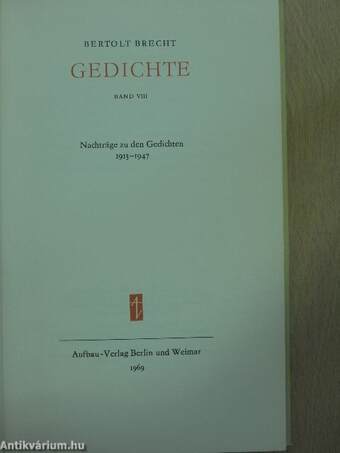 Gedichte VIII.