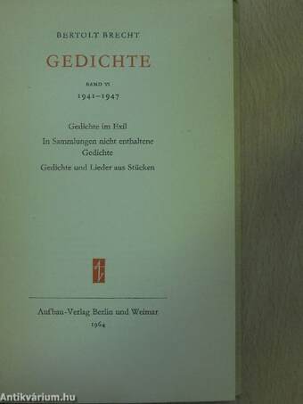 Gedichte VI.