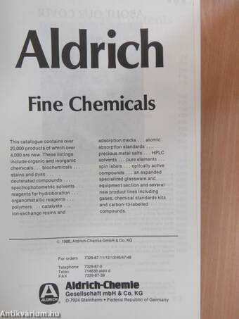 Aldrich Catalog Handbook of Fine Chemicals 1986-1987