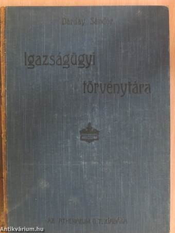 Dárday S. Igazságügyi törvénytára V.