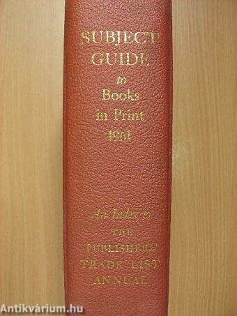 Subject Guide to Books in Print 1961