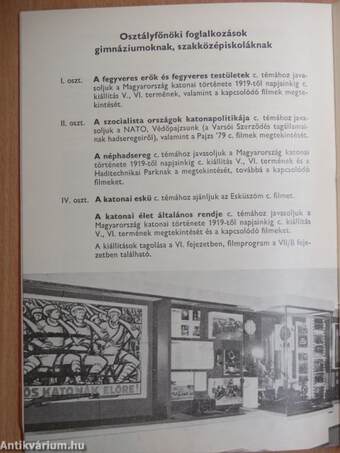 Az Országos Hadtörténeti Múzeum programjai az 1981-82. évben