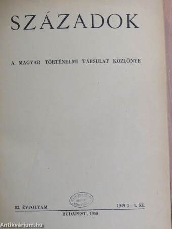 Századok 1949/1-4.