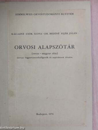 Orvosi alapszótár