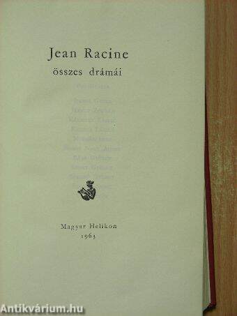 Jean Racine összes drámái