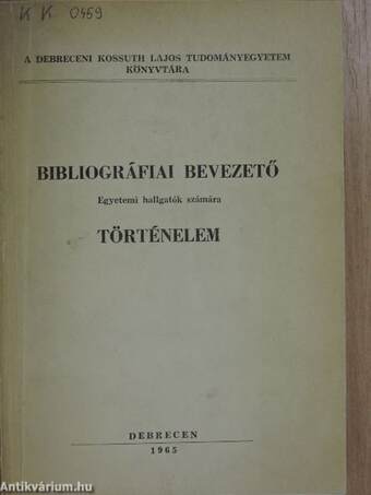 Bibliográfiai bevezető