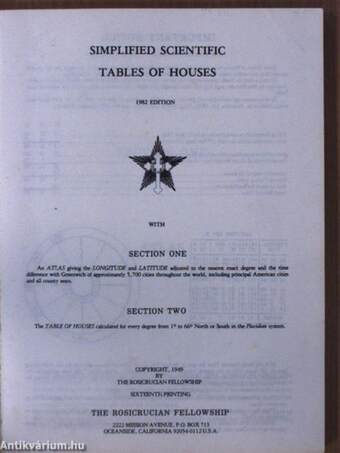 Simplified Scientific Tables of Houses