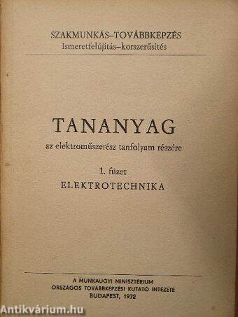 Tananyag az elektroműszerész tanfolyam részére 1.