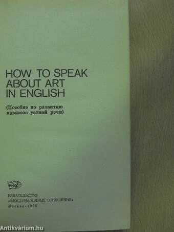 How to speak about art in english