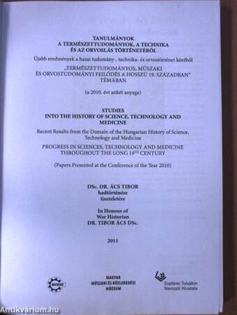 Tanulmányok a természettudományok, a technika és az orvoslás történetéből 2011