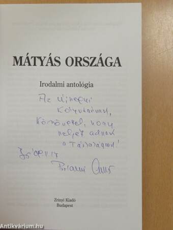 Mátyás országa (dedikált példány)