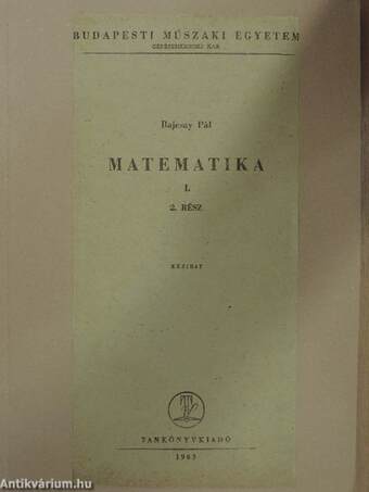 Matematika I/2.