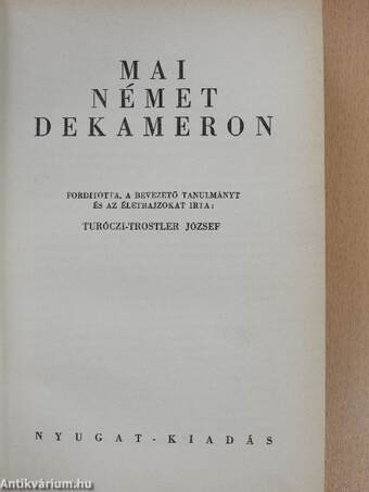 Mai német Dekameron