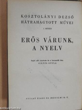 Erős várunk, a nyelv