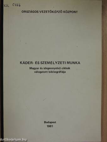 Káder- és személyzeti munka