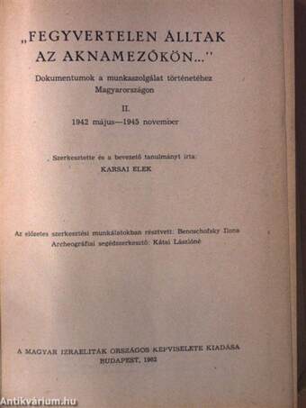 "Fegyvertelen álltak az aknamezőkön..." II. (töredék)