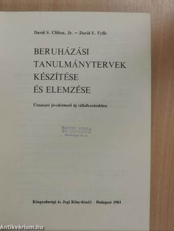 Beruházási tanulmánytervek készítése és elemzése